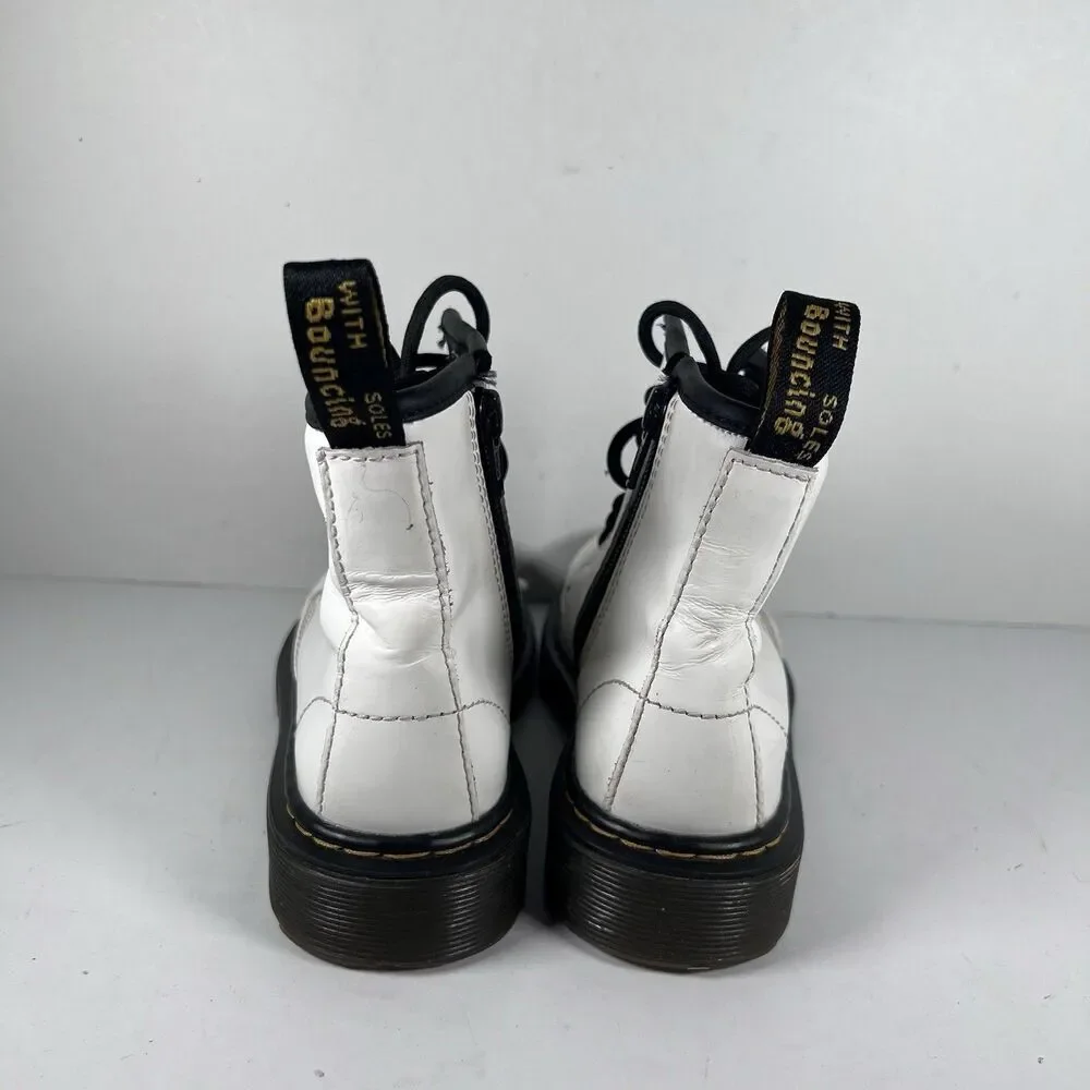 Dr. Doc Martens 1460J Lace Up White Combat Boots Youth Size 12